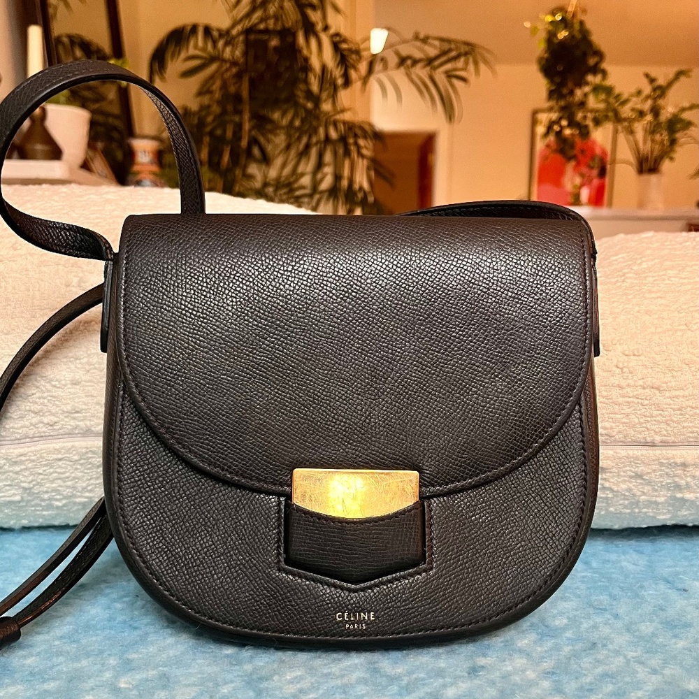 Céline Small Black Trotteur Crossbody Bag